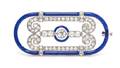 An Art Deco Platinum Diamond and Enamel Brooch