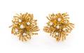 A Pair of 18 Karat Yellow Gold and Diamond Anemone Earclips Tiffany  Co
