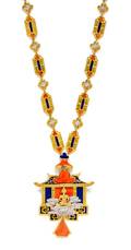 An 18 Karat Bicolor Gold Diamond Lapis Lazuli and Coral Necklace