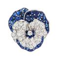A Platinum Sapphire and Diamond Pansy Brooch Oscar Heyman Circa 1946