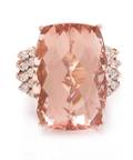 A Rose Gold Morganite and Diamond Ring