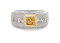 A Platinum 18 Karat Yellow Gold and Diamond Ring Michael Beaudry