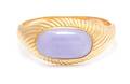 A 14 Karat Yellow Gold and Lavender Jade Bangle Bracelet