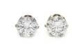 A Pair of White Gold and Diamond Stud Earrings