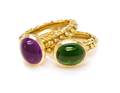 A Collection 18 Karat Yellow Gold and Gemstone Stacking Rings Jeffery Steven
