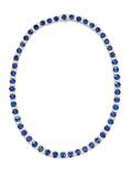 An 18 Karat White Gold Sapphire and Diamond Necklace