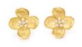 A Pair of 18 Karat Yellow Gold and Diamond Dogwood Earclips Tiffany  Co