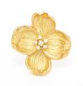 An 18 Karat Yellow Gold and Diamond Dogwood Brooch Tiffany  Co