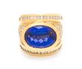 An 18 Karat Yellow Gold Tanzanite and Diamond Ring D Angelo