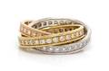 An 18 Karat Tricolor Gold and Diamond Rolling Trinity Ring Cartier