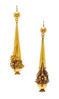 A Pair of Victorian Yellow Gold Pendant Earrings
