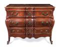 A Louis XV Fruitwood Commode en Tombeau