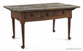 Pennsylvania walnut twodrawer pin top farm table with pad feet