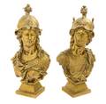 A Pair of Continental Gilt Bronze Busts