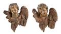A Pair of French Painted Putto Masks