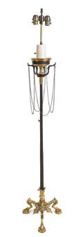 A French Neoclassical Style Parcel Gilt Bronze Floor Lamp