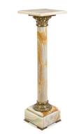A Continental Bronze and Onyx Column