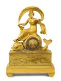 An Empire Gilt Bronze Figural Mantel Clock