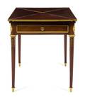 A Louis XVI Style Gilt Bronze Mounted Mahogany Handkerchief Table