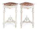 A Pair of Louis XVI Style Painted Corner Tables