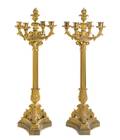 A Pair of Napoleon III Gilt Bronze FiveLight Candelabra