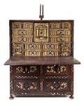 A Spanish Baroque Walnut Vargueno and Chest