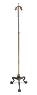 A Neoclassical Style Steel and Brass Floor Lamp