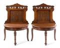 A Pair of Victorian Walnut Hall Seats