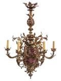 A Victorian Gilt Metal SixLight Chandelier