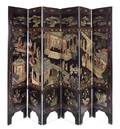 A Coromandel Style SixPanel Lacquered Floor Screen