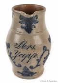 Philadelphia stoneware presentation pitcher 19th c