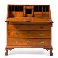An American Chippendale Curly Maple Slant Front Desk