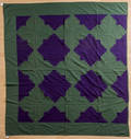 Amish purple and green pieced wool crepe quilt