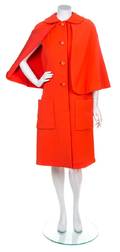 A Norman Norell Coral Cape Coat