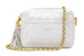 A Chanel White Quilted Handbag