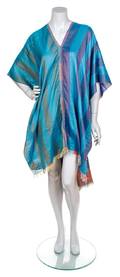 An Issey Miyake Multicolor Asymmetrical Poncho