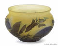 Galle cameo glass bowl with lavender floral decoration