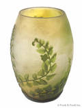 Galle cameo glass vase with green foliate decoration