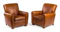A Pair of Leather Upholstered Club Chairs