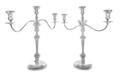 A Pair of American Silver ThreeLight Candelabra