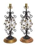 A Pair of Wrought Metal Table Lamps