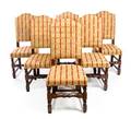 A Set of Six William and Mary Style Oak Dining Chairs