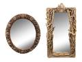 Two Rustic Style Wood Mirrors