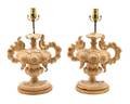 A Pair of Limed Wood Baroque Style Finials