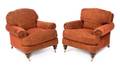A Pair of Boucle Upholstered Club Chairs