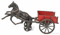 Carpenter cast iron horse drawn open cart