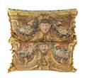 A Pair of Needlepoint and Velvet Pillows