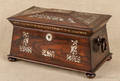 Mother of pearl inlay rosewood tea caddy