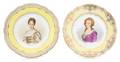 Four Sevres Porcelain Transfer Printed Portrait Plates