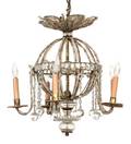 A French Gilt Wire and Crystal FiveLight Chandelier
